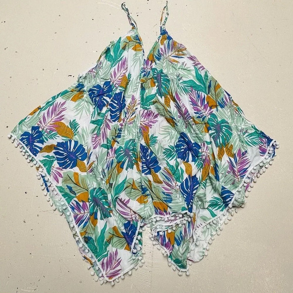 Goa Beachwear by Japna Beach Dress Womens Medium Tropical Swim Cover Up Floral - Picture 8 of 10